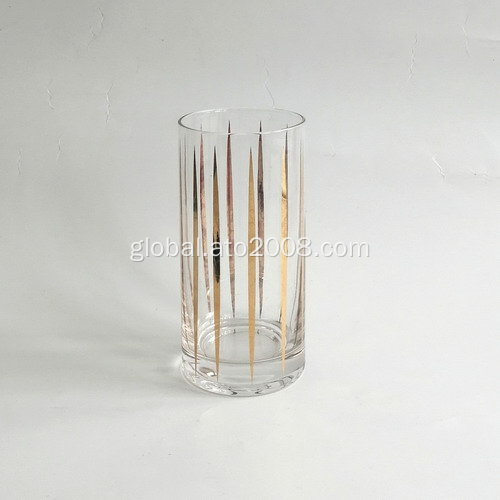 tumblers glassware High-Ball Glass With Gold Decal Manufactory